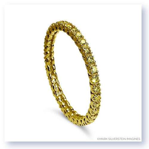 Mark Silverstein Imagines Stackable Polished Thin 18K Yellow Gold Diamond Eternity Ring