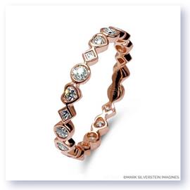 Mark Silverstein Imagines Marquise, Heart and Diamond Shaped Stackable Diamond Fashion Ring in 18K Rose Gold 