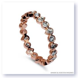 Mark Silverstein Imagines Round and Pear Shaped Stackable 18K Rose Gold Diamond Fashion Ring