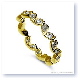 Mark Silverstein Imagines Round and Pear Shaped End on End Stackable 18K Yellow Gold Diamond Fashion Ring