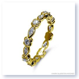 Mark Silverstein Imagines Round and Marquise Diamond 18K Yellow Gold Stackable Fashion Ring