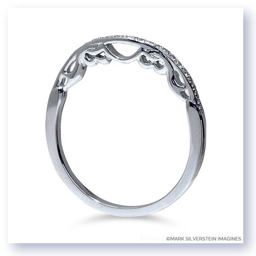 Mark Silverstein Imagines Polished 18K White Gold Filigree and Diamond Wedding Band