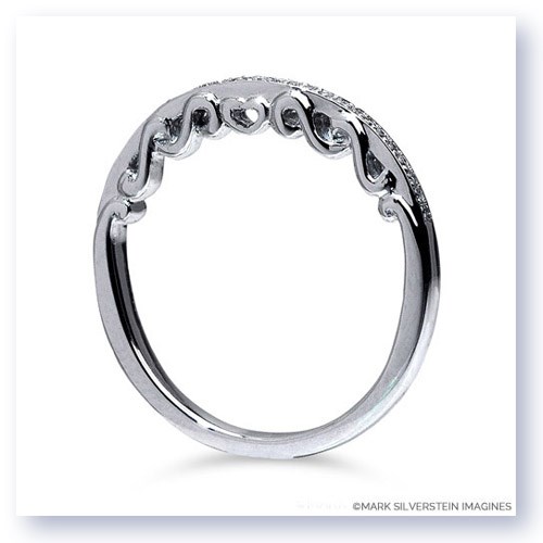 Mark Silverstein Imagines Polished 18K White Gold Sculpted Curls Design Wedding Band