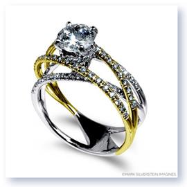 Mark Silverstein Imagines 18K White and Yellow Gold Diamond Strand Crossover Engagement Ring