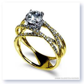 Mark Silverstein Imagines 18K Yellow Gold and Diamond Strand Crossover Engagement Ring