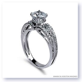 Mark Silverstein Imagines 18K White Gold Split Shank Open Wave and Diamond Engagement Ring