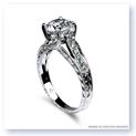 Mark Silverstein Imagines 18K White Gold Engraved Crossed Prong and Diamond Engagement Ring
