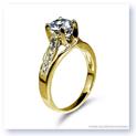 Mark Silverstein Imagines 18K Yellow Gold Crossed Prongand Diamond  Engagement Ring
