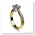 Mark Silverstein Imagines Engraved 18K Yellow Gold Notched Engagment Ring