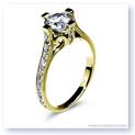 Mark Silverstein Imagines Polished 18K Yellow Gold Cathedral Style Diamond Engagement Ring