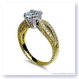 Mark Silverstein Imagines 18K Yellow Gold Filigree and Split Shank and Diamond Engagement RIng