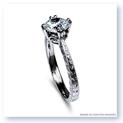 Mark Silverstein Imagines 18K White Gold Engraved Modern Diamond Engagement Ring