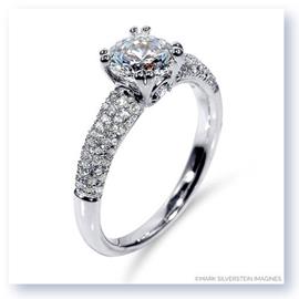 Mark Silverstein Imagines 18K White Gold Diamond Accent and Pav&#233; Tapered Engagement Ring