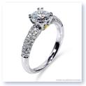 Mark Silverstein Imagines 18K White Gold Yellow Diamond Accent and Pav&#233; Tapered Engagement Ring