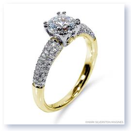 Mark Silverstein Imagines 18K Yellow Gold Yellow Diamond Accent and Pav&#233; Tapered Engagement Ring
