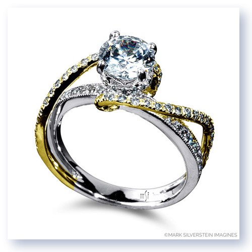 Mark Silverstein Imagines 18K White and Yellow Gold Double Strand Twist Diamond Engagement Ring