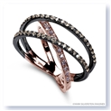 Mark Silverstein Imagines 18K Rose Gold and Black Rhodium Crossover Pink and Champagne Diamond Ring