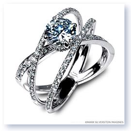 Mark Silverstein Imagines 18K White Gold Three Strand Crossover Diamond Engagement RIng