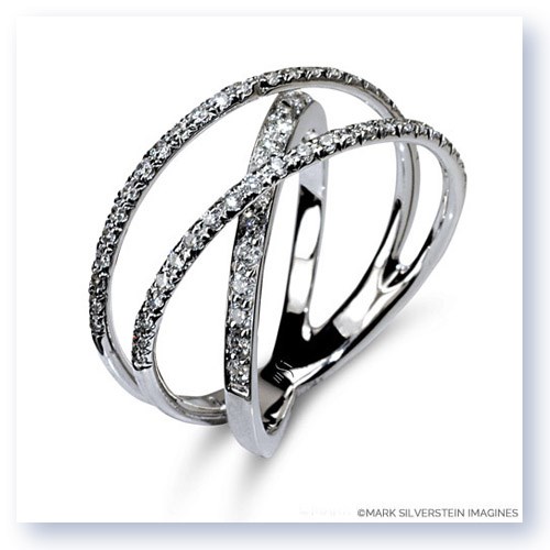 Mark Silverstein Imagines 18K White Gold Three Strand Crossover Diamond Band