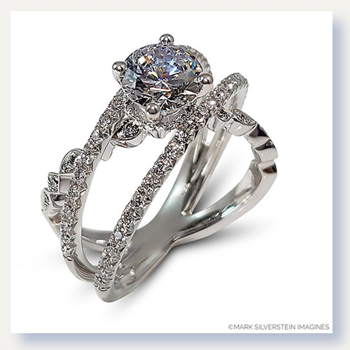 Mark Silverstein Imagines 18K White Gold Three Strand Crossover Diamond Engagement Ring