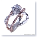 Mark Silverstein Imagines Two Tone 18K White and Rose Gold Three Strand Crossover Diamond Engagement Ring