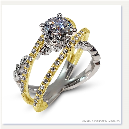 Mark Silverstein Imagines 18K White Gold Three Strand Crossover Diamond Engagement Ring