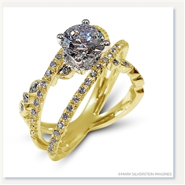 Mark Silverstein Imagines 18K Yellow Gold Three Strand Crossover Diamond Engagement Ring