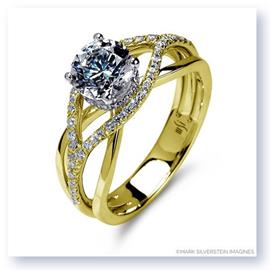 Mark Silverstein Imagines 18K Yellow Gold Wispy Crossover Diamond and Polished Engagement Ring