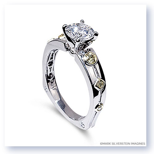 Mark Silverstein Imagines 18K White and Yellow Gold Euro Style Yellow Diamond Engagement Ring