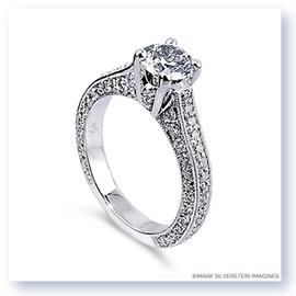 Mark Silverstein Imagines 18K White Gold Three Side Diamond Engagement Ring