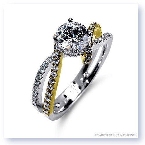 Mark Silverstein Imagines 18K White and Yellow Gold Bypass Diamond Engagement Ring