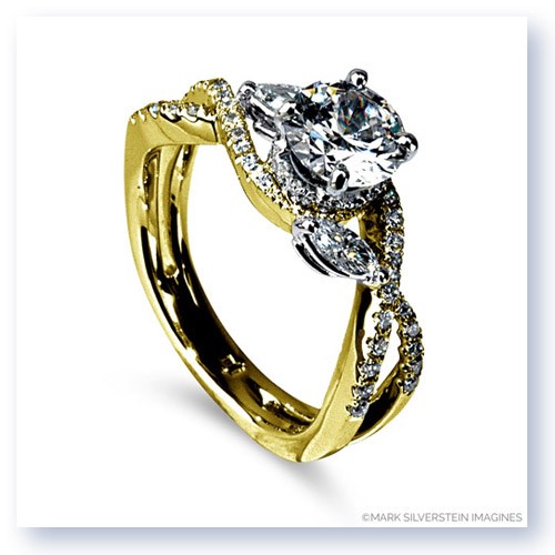 Mark Silverstein Imagines 18K Yellow Gold Marquise Side  Crossover Diamond Engagement Ring