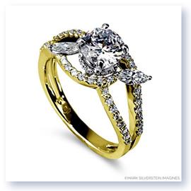 Mark Silverstein Imagines 18K Yellow Gold Split Shank Marquise Leaf Diamond Engagement Ring