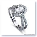 Mark Silverstein Imagines 18K White Gold Oval Center Split Shank Diamond Engagement Ring