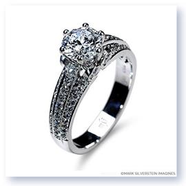 Mark Silverstein Imagines 18K White Gold Three Band Diamond Engagment Ring