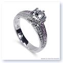 Mark Silverstein Imagines 18K White Gold Three Band Sapphire and Diamond Engagment Ring