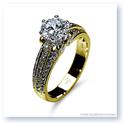 Mark Silverstein Imagines 18K Yellow Gold Three Band Diamond Engagment Ring