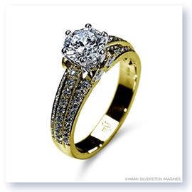 Mark Silverstein Imagines 18K Yellow Gold Three Band Diamond Engagment Ring