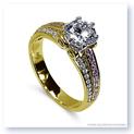 Mark Silverstein Imagines 18K Yellow Gold Three Band Sapphire and Diamond Engagment Ring