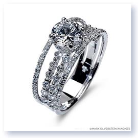 Mark Silverstein Imagines 18K White Gold Four Thread Diamond Engagement Ring