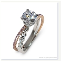 Mark Silverstein Imagines 18K White and Rose Gold Split Shank Geometric Angled Diamond Engagement Ring