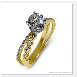 Mark Silverstein Imagines 18K Yellow Gold Split Shank Geometric Angled Diamond Engagement Ring