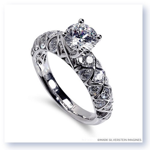 Mark Silverstein Imagines 18K White Gold Honeycomb Diamond Engagement Ring