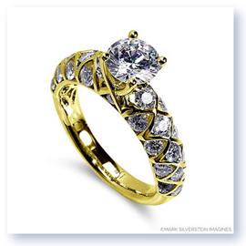 Mark Silverstein Imagines 18K Yellow Gold Honeycomb Diamond Engagement Ring