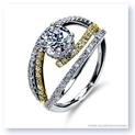 Mark Silverstein Imagines 18K White and Yellow Gold Split Shank Bypass Diamond Engagement Ring