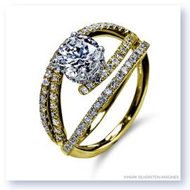 Mark Silverstein Imagines 18K Yellow Gold Split Shank Bypass Diamond Engagement Ring