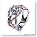 Mark Silverstein Imagines 18K White and Rose Gold Split Shank Crossover Semi Diamond Engagement Ring