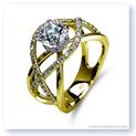 Mark Silverstein Imagines 18K Yellow Gold Split Shank Crossover Semi Diamond Engagement Ring