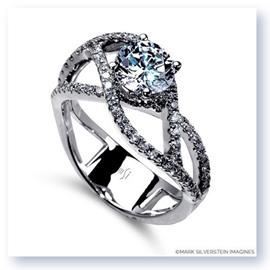 Mark Silverstein Imagines 18K White Gold Double Split Shank Diamond Engagement RIng