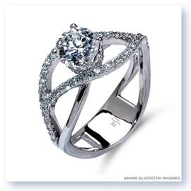 Mark Silverstein Imagines 18K White Gold Double Split Shank Semi Diamond Engagement RIng